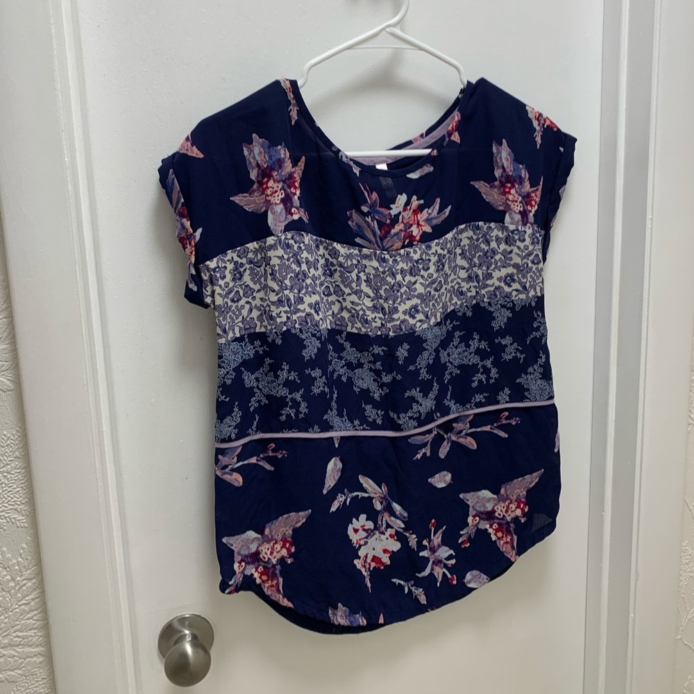 Blue and Purple Floral Shirt